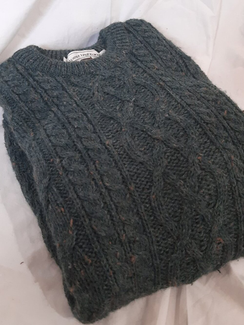 West Highland Woollens Cable-Knit Sweater, Men's/Unisex XL